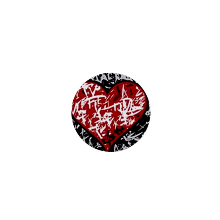 Red graffiti style hart  1  Mini Buttons