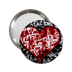 Red Graffiti Style Hart  2 25  Handbag Mirrors