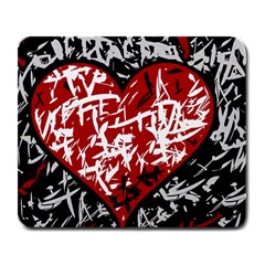 Red Graffiti Style Hart  Large Mousepads by Valentinaart