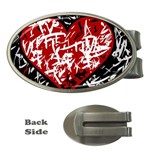 Red graffiti style hart  Money Clips (Oval)  Front