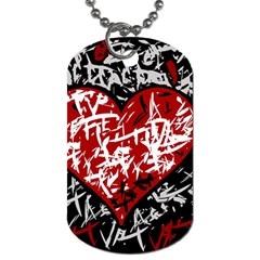 Red Graffiti Style Hart  Dog Tag (one Side) by Valentinaart