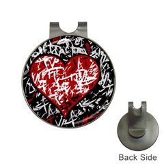 Red Graffiti Style Hart  Hat Clips With Golf Markers by Valentinaart