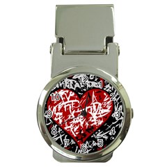 Red Graffiti Style Hart  Money Clip Watches by Valentinaart