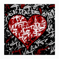 Red Graffiti Style Hart  Medium Glasses Cloth by Valentinaart