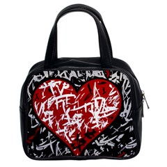 Red Graffiti Style Hart  Classic Handbags (2 Sides) by Valentinaart