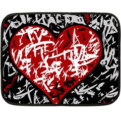 Red Graffiti Style Hart  Fleece Blanket (mini) by Valentinaart