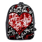 Red graffiti style hart  School Bags(Large)  Front