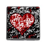 Red graffiti style hart  Memory Card Reader (Square) Front