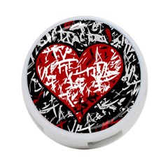 Red Graffiti Style Hart  4-port Usb Hub (one Side) by Valentinaart