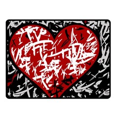 Red Graffiti Style Hart  Fleece Blanket (small) by Valentinaart