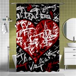 Red graffiti style hart  Shower Curtain 48  x 72  (Small)  Curtain(48  X 72 ) - 42.18 x64.8  Curtain(48  X 72 )