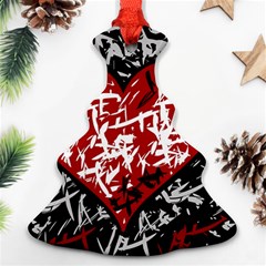 Red Graffiti Style Hart  Christmas Tree Ornament (2 Sides) by Valentinaart