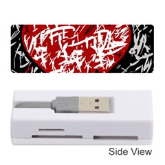 Red Graffiti Style Hart  Memory Card Reader (stick)  by Valentinaart