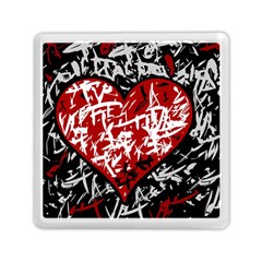 Red Graffiti Style Hart  Memory Card Reader (square)  by Valentinaart