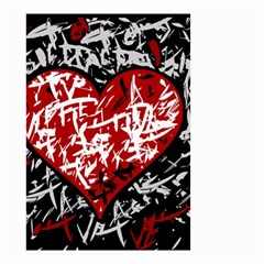 Red Graffiti Style Hart  Small Garden Flag (two Sides) by Valentinaart