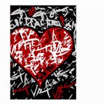 Red graffiti style hart  Large Garden Flag (Two Sides) Front