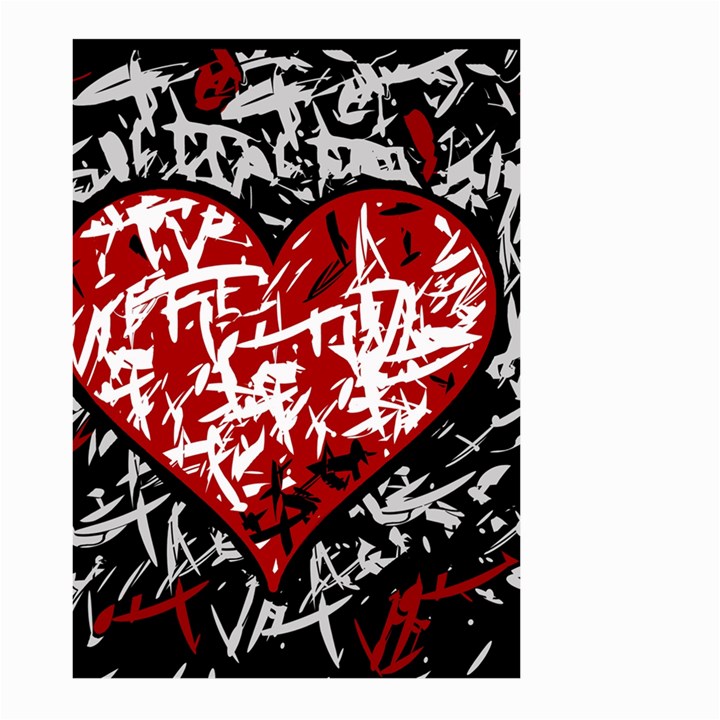 Red graffiti style hart  Large Garden Flag (Two Sides)