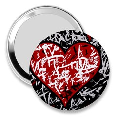 Red Graffiti Style Hart  3  Handbag Mirrors by Valentinaart