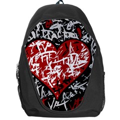 Red Graffiti Style Hart  Backpack Bag by Valentinaart