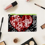 Red graffiti style hart  Cosmetic Bag (XS) Front