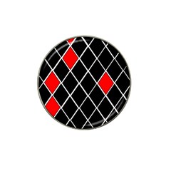 Elegant Black And White Red Diamonds Pattern Hat Clip Ball Marker (10 Pack) by yoursparklingshop