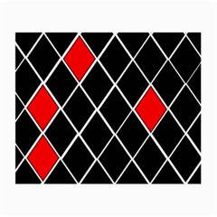 Elegant Black And White Red Diamonds Pattern Small Glasses Cloth