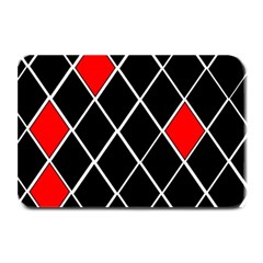 Elegant Black And White Red Diamonds Pattern Plate Mats by yoursparklingshop