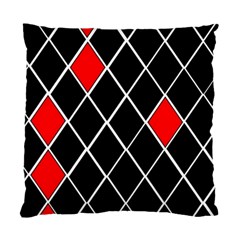 Elegant Black And White Red Diamonds Pattern Standard Cushion Case (one Side) by yoursparklingshop