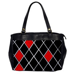 Elegant Black And White Red Diamonds Pattern Office Handbags by yoursparklingshop