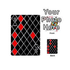 Elegant Black And White Red Diamonds Pattern Playing Cards 54 (mini) 