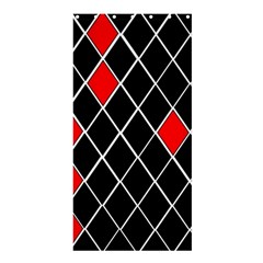 Elegant Black And White Red Diamonds Pattern Shower Curtain 36  X 72  (stall)  by yoursparklingshop