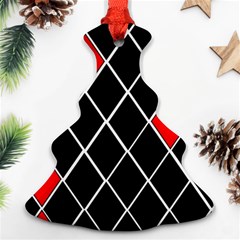 Elegant Black And White Red Diamonds Pattern Christmas Tree Ornament (2 Sides)