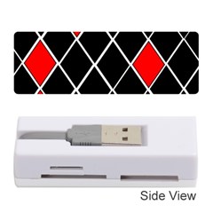 Elegant Black And White Red Diamonds Pattern Memory Card Reader (stick)  by yoursparklingshop