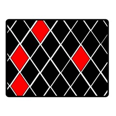 Elegant Black And White Red Diamonds Pattern Double Sided Fleece Blanket (small) 