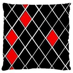 Elegant Black And White Red Diamonds Pattern Standard Flano Cushion Case (one Side)