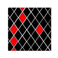 Elegant Black And White Red Diamonds Pattern Small Satin Scarf (square)