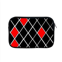 Elegant Black And White Red Diamonds Pattern Apple Macbook Pro 15  Zipper Case