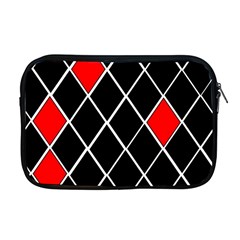 Elegant Black And White Red Diamonds Pattern Apple Macbook Pro 17  Zipper Case