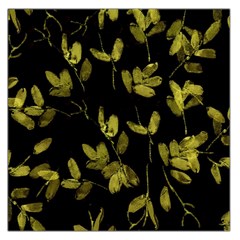 Dark Floral Print Large Satin Scarf (square)