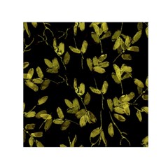 Dark Floral Print Small Satin Scarf (square)