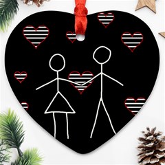 Couple In Love Ornament (heart)  by Valentinaart