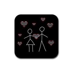 Couple In Love Rubber Coaster (square) 