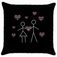 Couple In Love Throw Pillow Case (black)