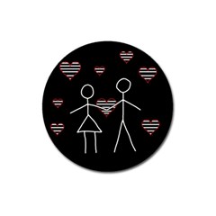 Couple In Love Magnet 3  (round)