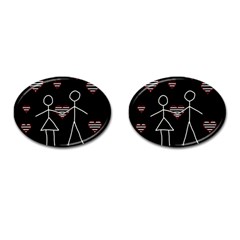 Couple In Love Cufflinks (oval)