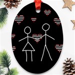 Couple in love Oval Ornament (Two Sides) Front