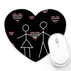 Couple In Love Heart Mousepads