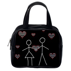 Couple In Love Classic Handbags (one Side)