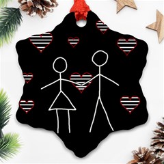 Couple In Love Snowflake Ornament (2-side)