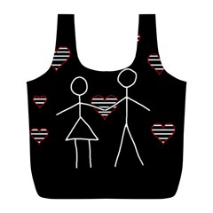 Couple In Love Full Print Recycle Bags (l) 